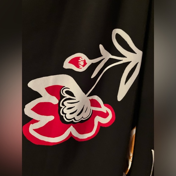 Calvin Klein Sleeveless Dress, Sz. 6, Black w/ Flower Print, Faux Wrap Dress - Picture 6 of 14